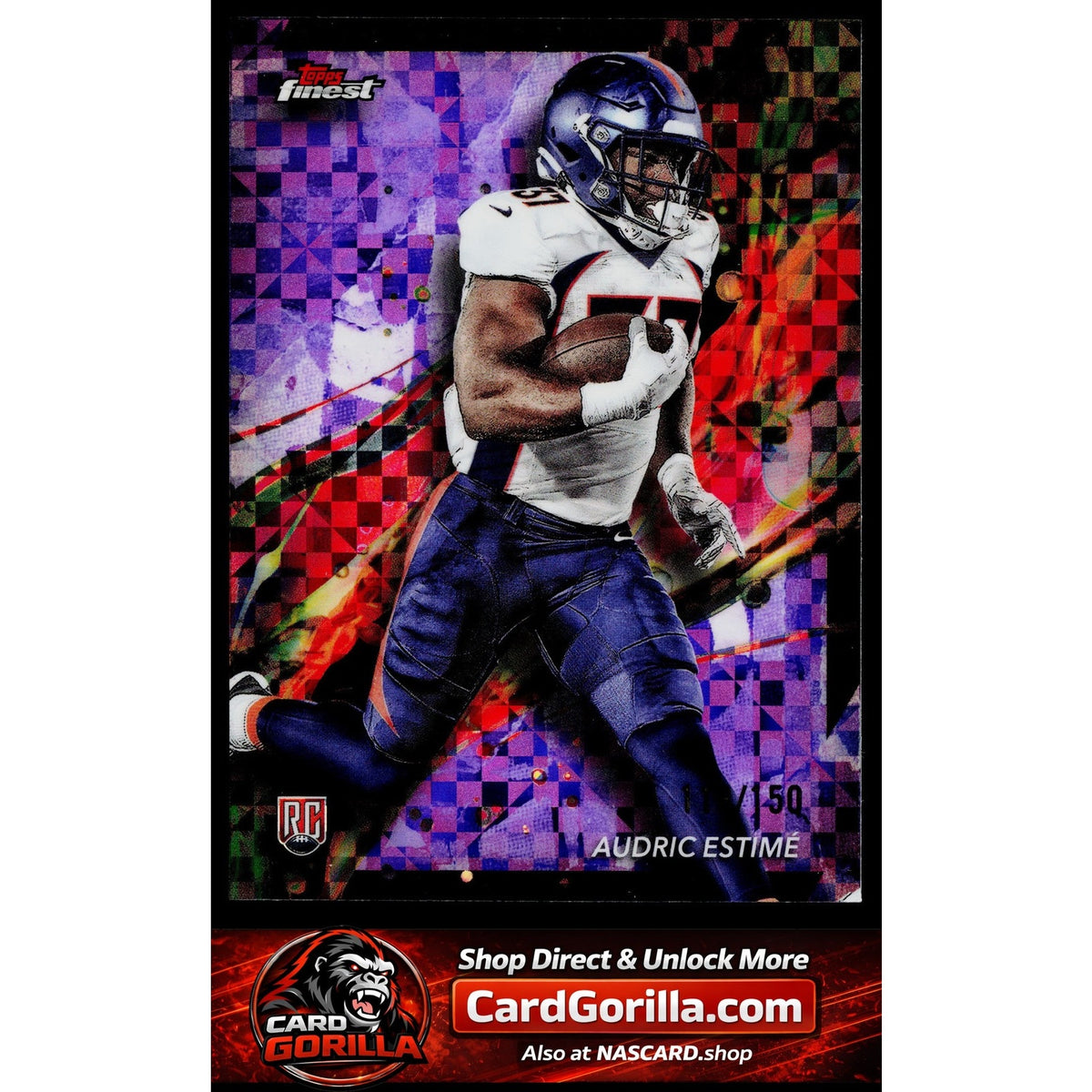 2024 Finest #78 Audric Estimé Purple Checkerboard Refractor #/150