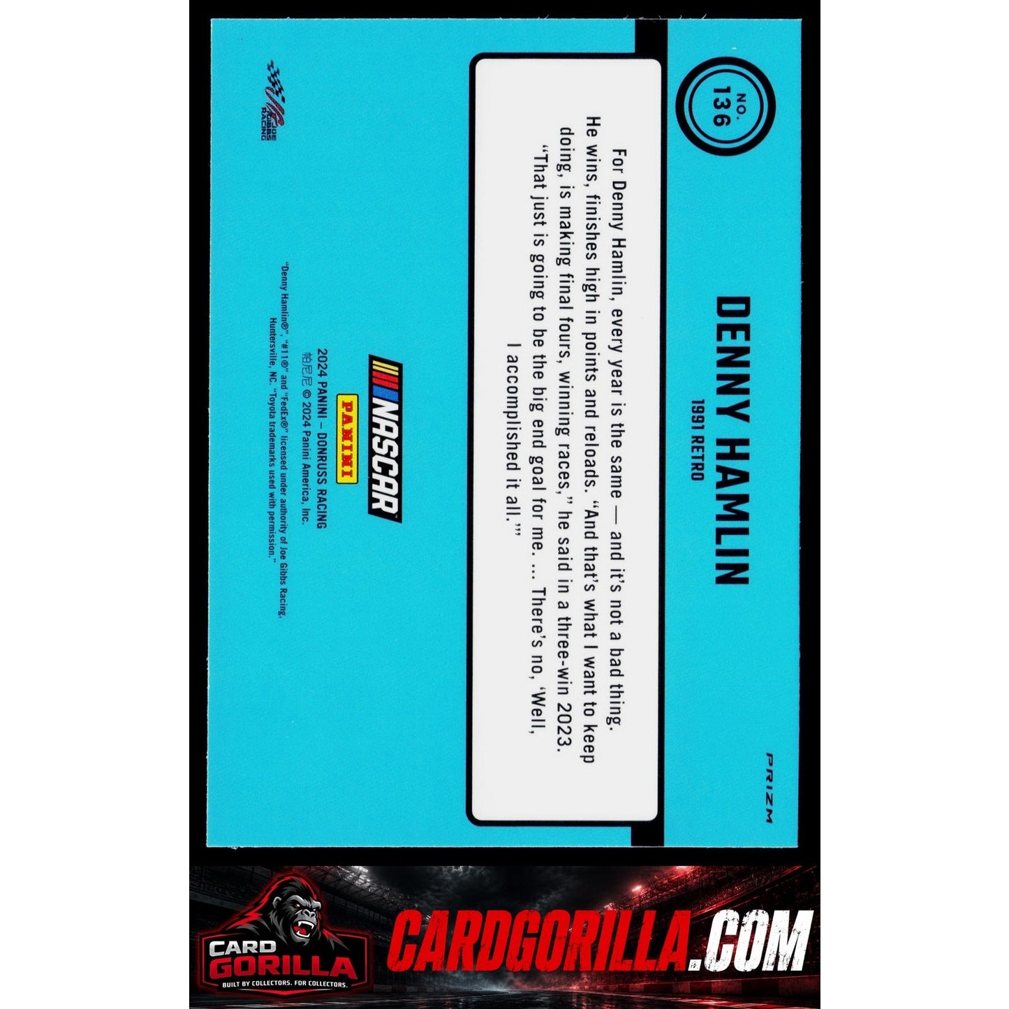 2024 Donruss #136 Denny Hamlin Optic Orange Velocity