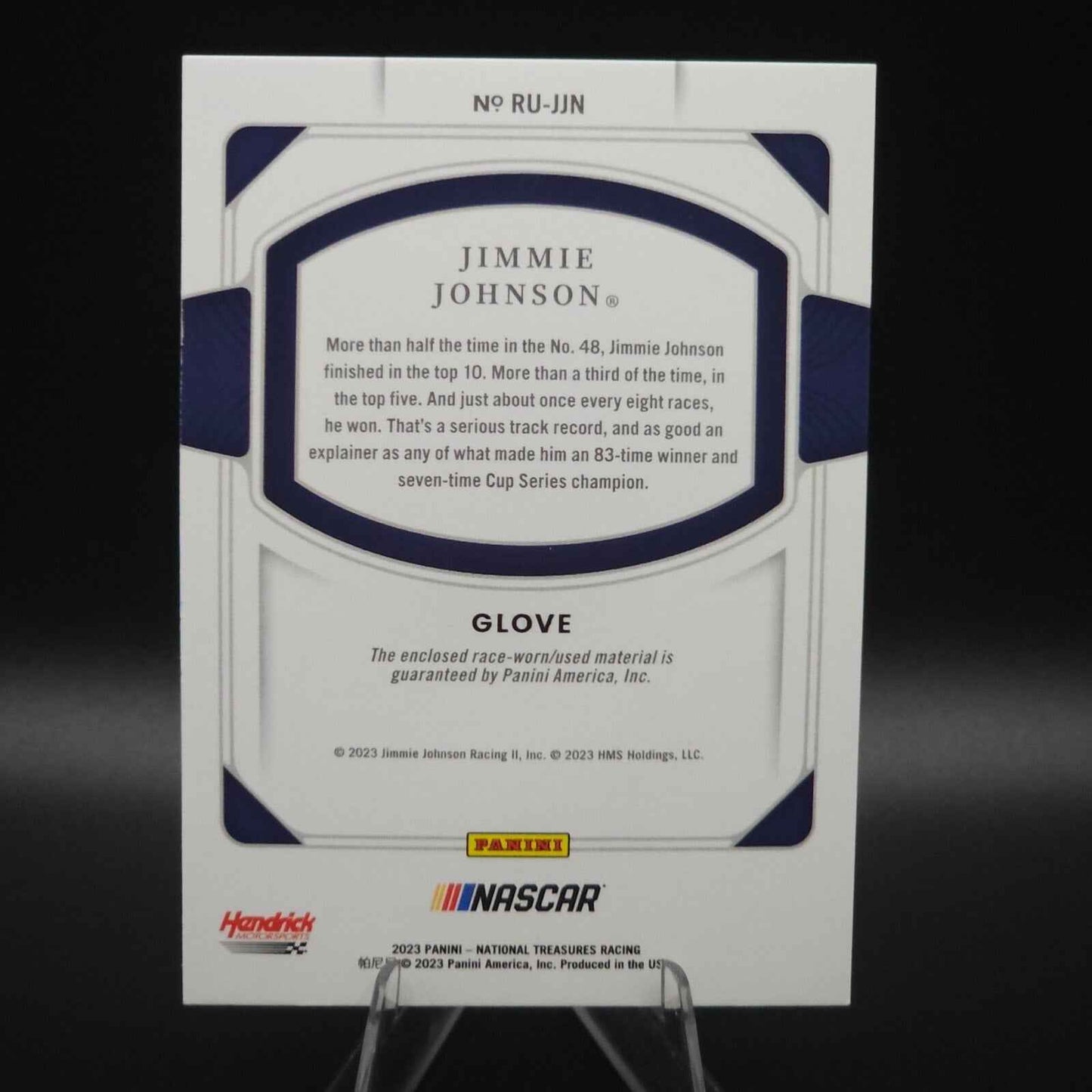2023 Panini National Treasures Race Used Jimmie Johnson #RU-JJN Glove /25 (MEM) - NASCARD.shop