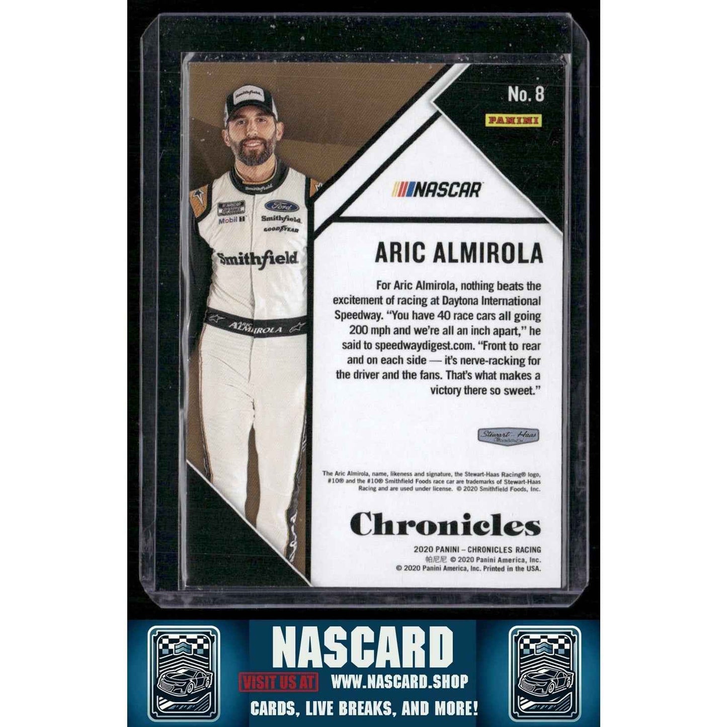 2020 Panini Chronicles #8 Aric Almirola Purple #/25