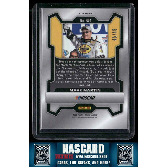 2024 Panini Prizm #61 Mark Martin Carolina Blue #/49