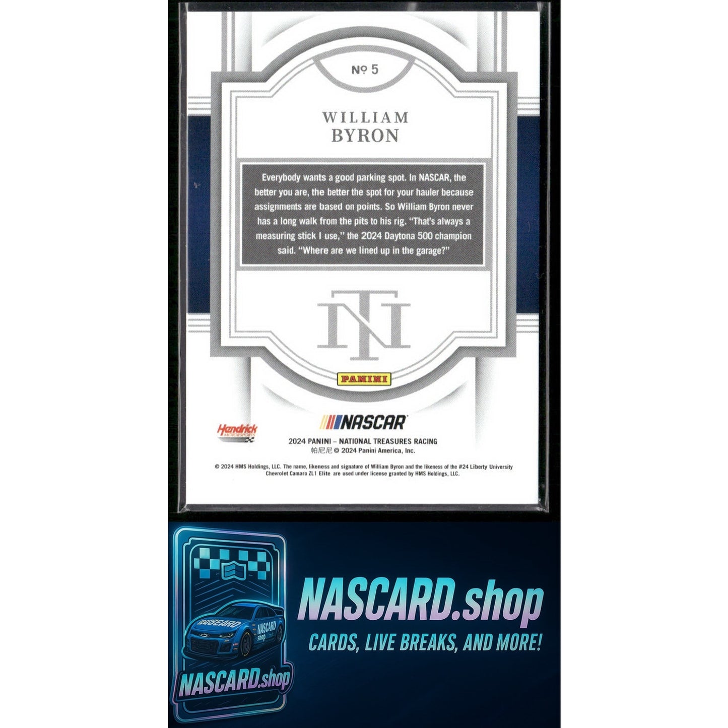 2024 Panini National Treasures #5 William Byron Purple #/3