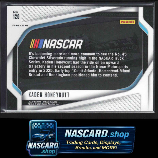 2025 Panini Prizm #120 Kaden Honeycutt White Sparkle RC