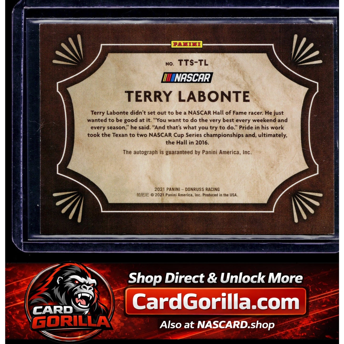 2021 Donruss #TTS-TL Terry Labonte Timeless Treasures Signatures