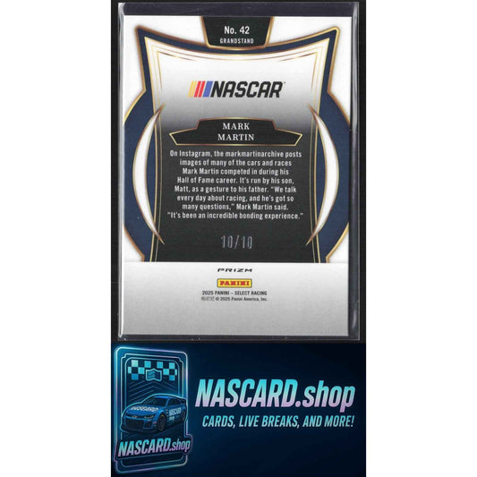 2025 Panini Select #42 Mark Martin Gold Prizms #10/10