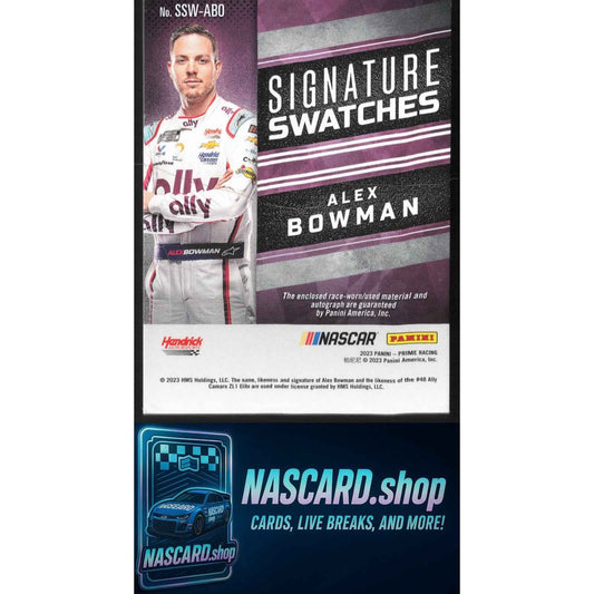 2023 Panini Prime #SSW-ABO Alex Bowman Signature Swatches #/49