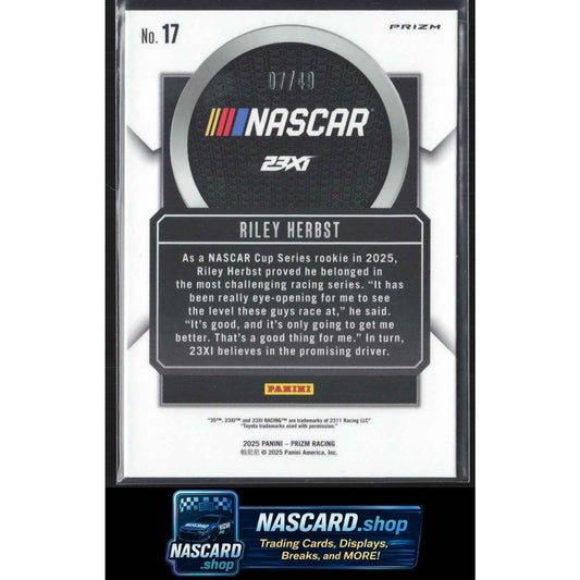 2025 Panini Prizm #17 Riley Herbst Talisman Blue #/49
