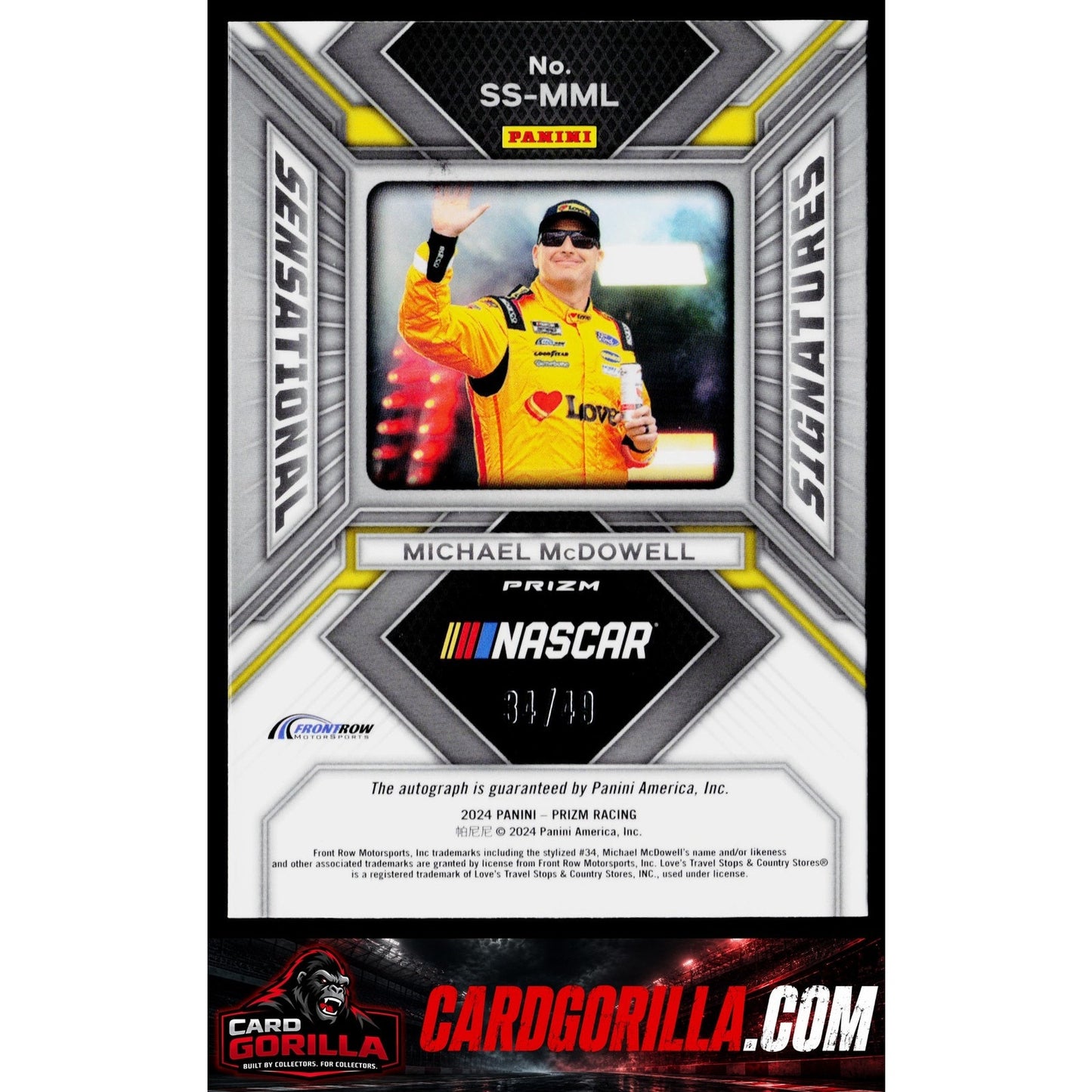2024 Panini Prizm #SS-MML Michael McDowell Sensational Signatures Blue #/49