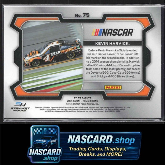 2024 Panini Prizm #75 Kevin Harvick White Sparkle