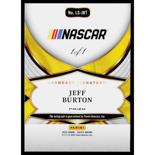 2024 Panini Select Jeff Burton Legendary Signatures Black Prizms #1/1
