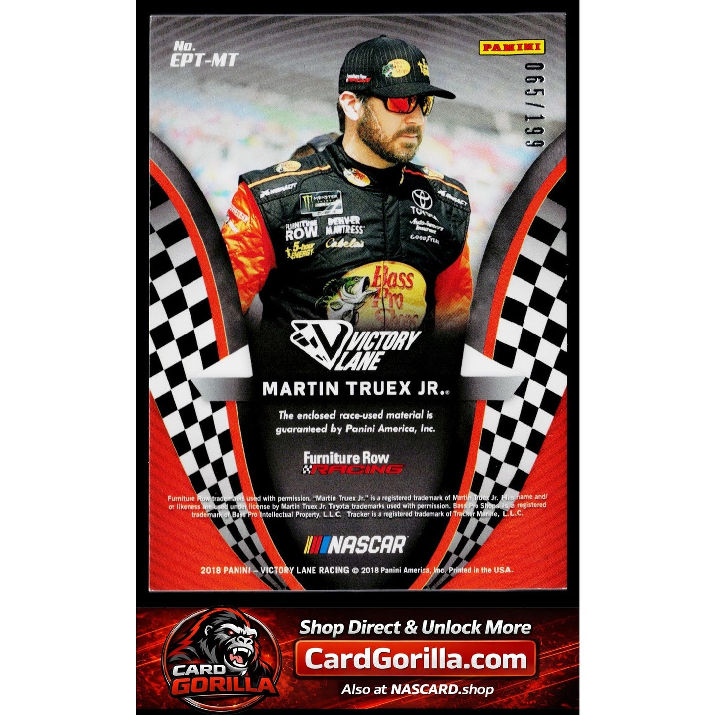 2018 Victory Lane Martin Truex Engineered Perfection Triple Material Gold /199