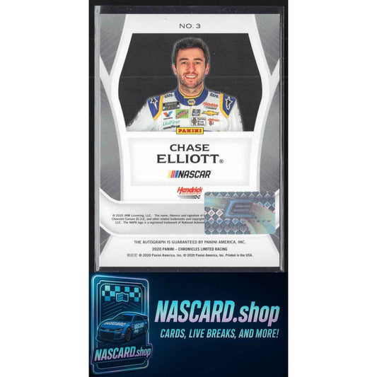 2020 Panini Chronicles #3 Chase Elliott Limited Autographs Purple #/9