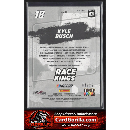 2022 Donruss #8 Kyle Busch Optic Signatures Holo #/25