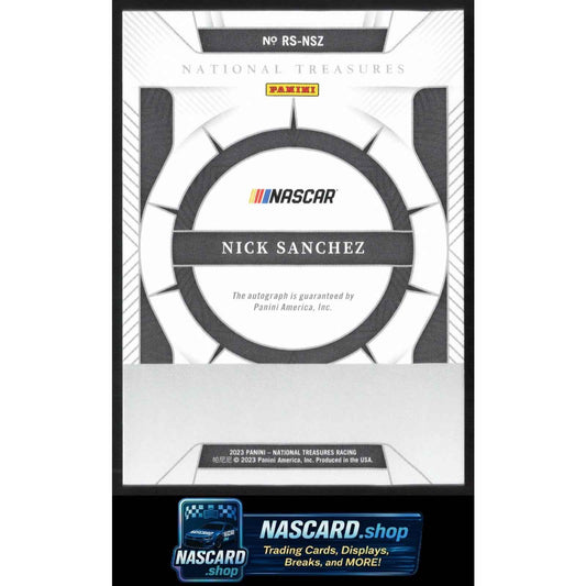 2023 Panini National Treasures #RS-NSZ Nick Sanchez Rising Stars Holo Gold #/10