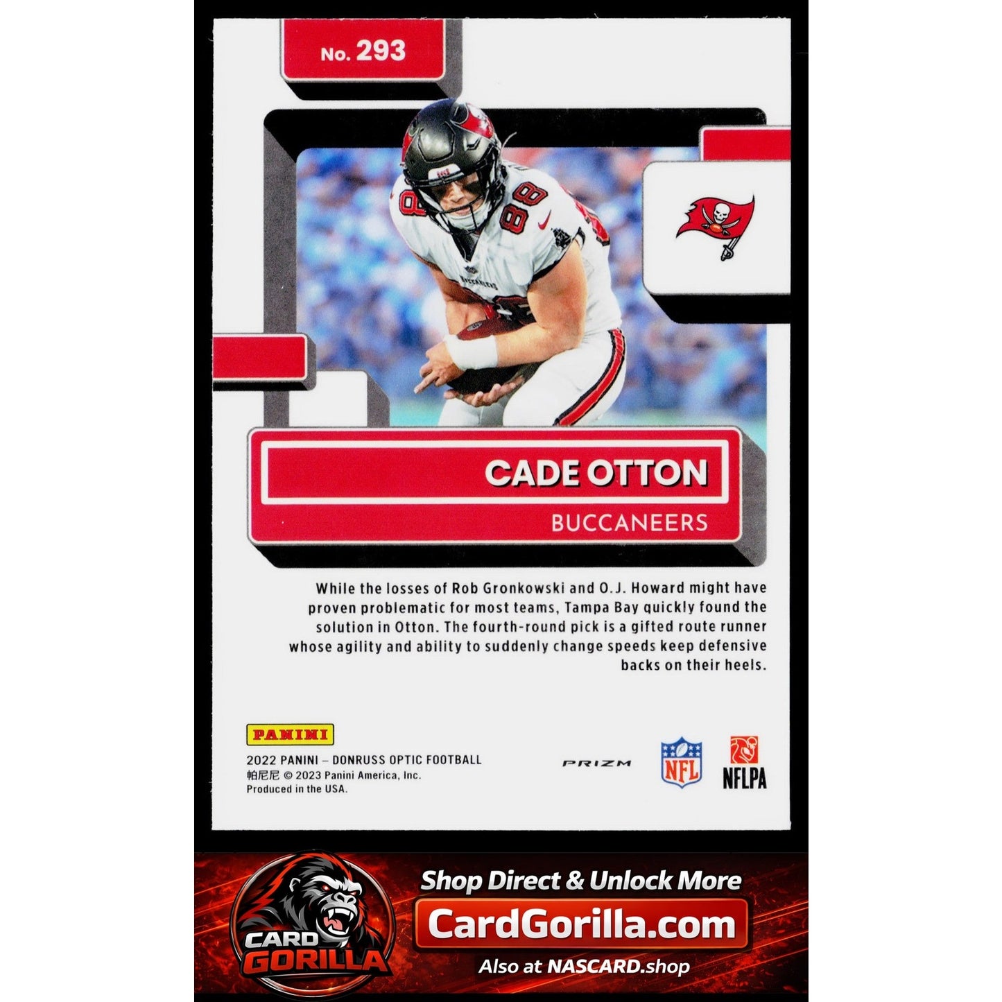 2022 Donruss Optic #293 Cade Otton Purple Shock