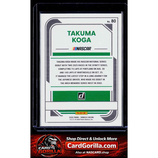2026 Donruss #80 Takuma Koga Numbers #/12