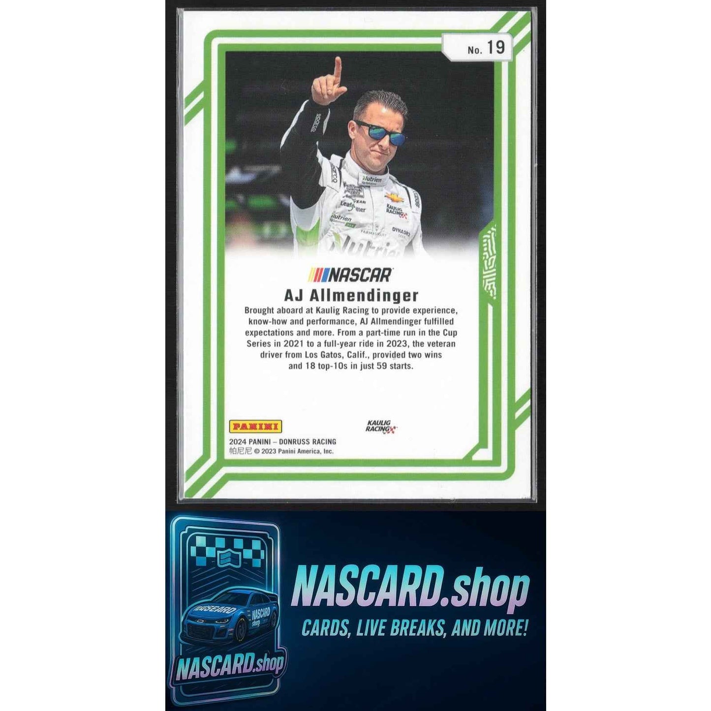 2024 Donruss #19 AJ Allmendinger Dominators Gold Ice #/10