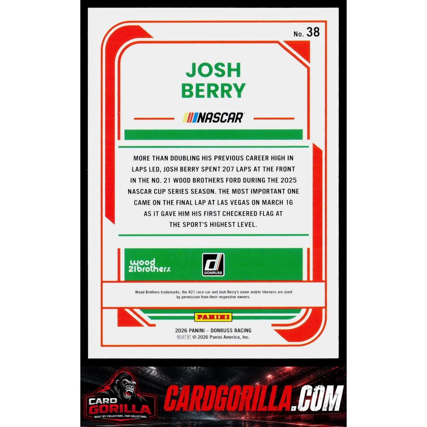 2026 Donruss #38 Josh Berry Blue #/199