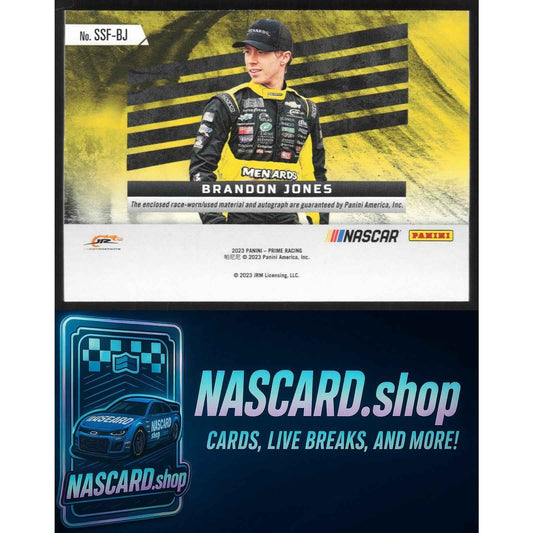 2024 National Treasures Brandon Jones 2023 Prime Souvenir Signatures Tires #/25