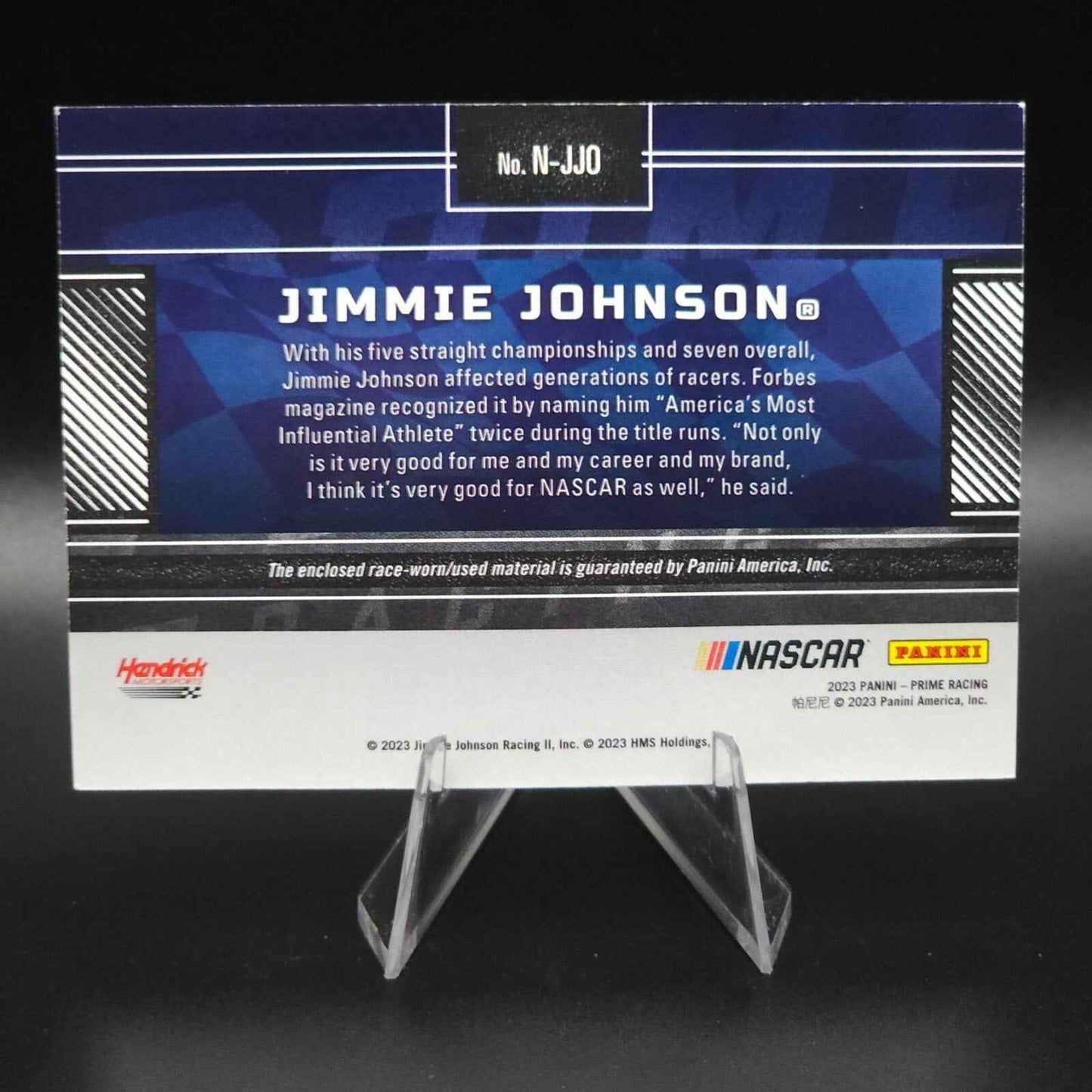 2023 Panini Prime - Names Jimmie Johnson #N-JJO Tires 06/99 (MEM) - NASCARD.shop