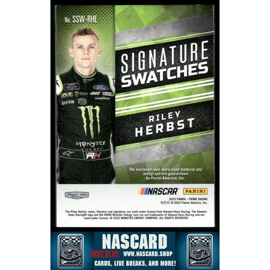 2023 Prime Signature Swatches Red Riley Herbst /25 - NASCARD.shop