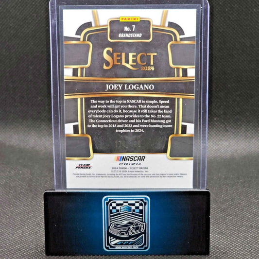 2024 Panini Select Racing Grandstand Light Blue Prizm #7 Joey Logano 174/199 - NASCARD.shop