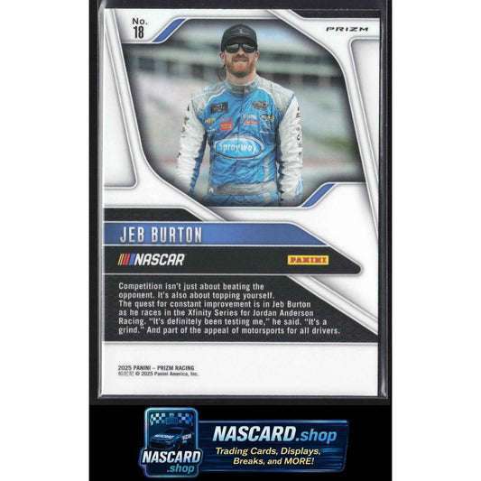 2025 Panini Prizm #18 Jeb Burton White Sparkle