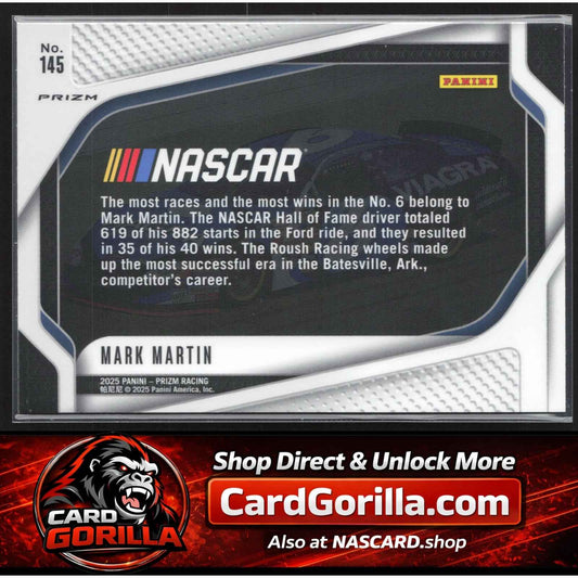 2025 Panini Prizm #145 Mark Martin White Sparkle