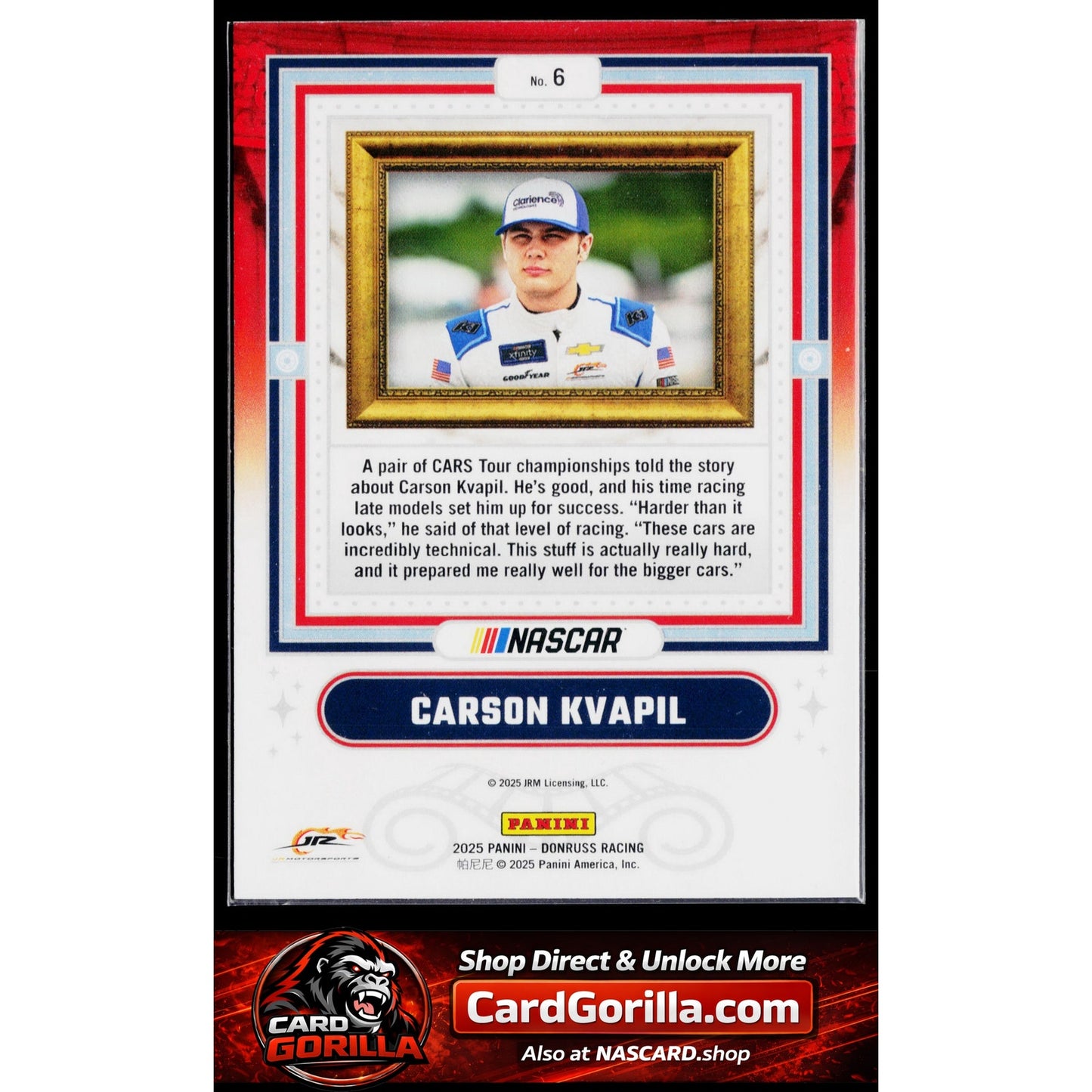 2025 Donruss #6 Carson Kvapil Coming Attractions Blue Ice #/35