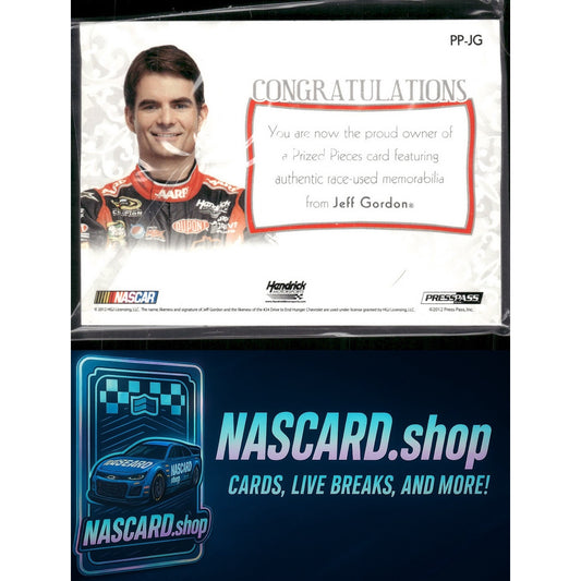 2012 Press Pass Showcase #PP-JG2 Jeff Gordon Prized Pieces #/24 - NASCARD.shop