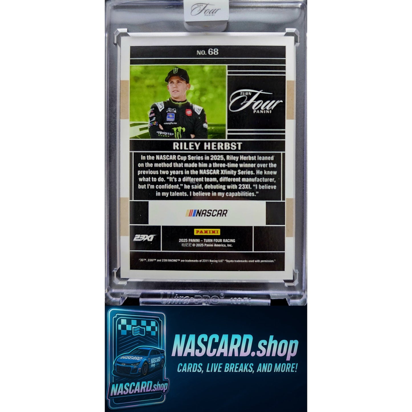 2025 Panini Turn Four Racing #68 Riley Herbst Red #/25