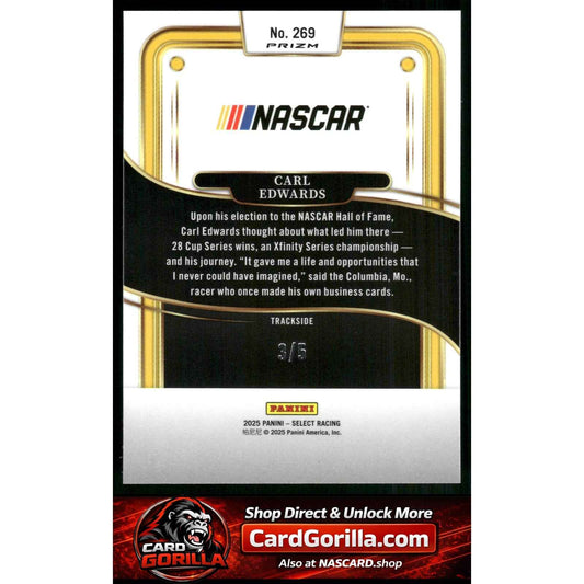 2025 Panini Select #269 Carl Edwards Green Ice Prizms #/5