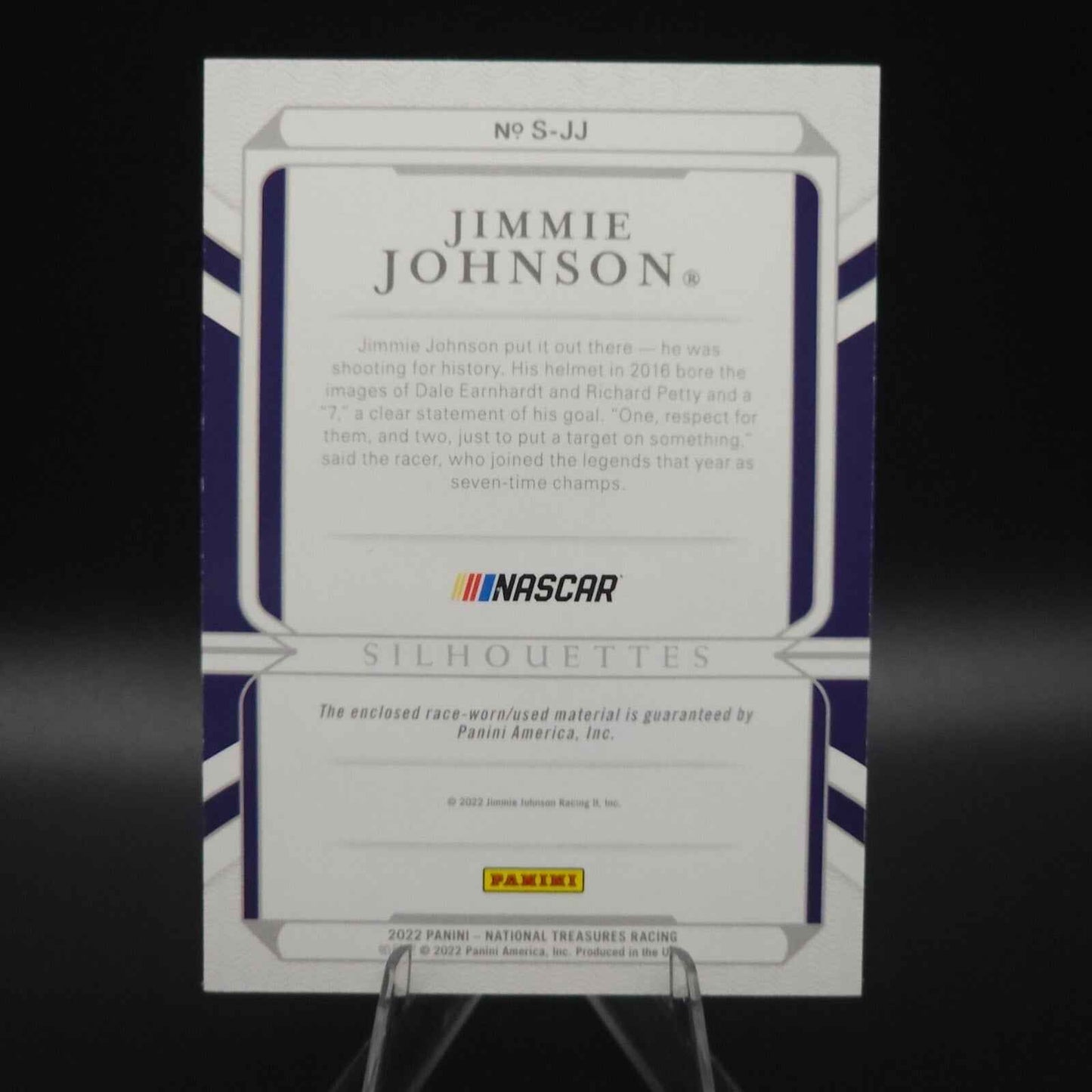 2022 Panini National Treasures Silhouettes Holo Gold #S-JJ Jimmie Johnson /10 - NASCARD.shop