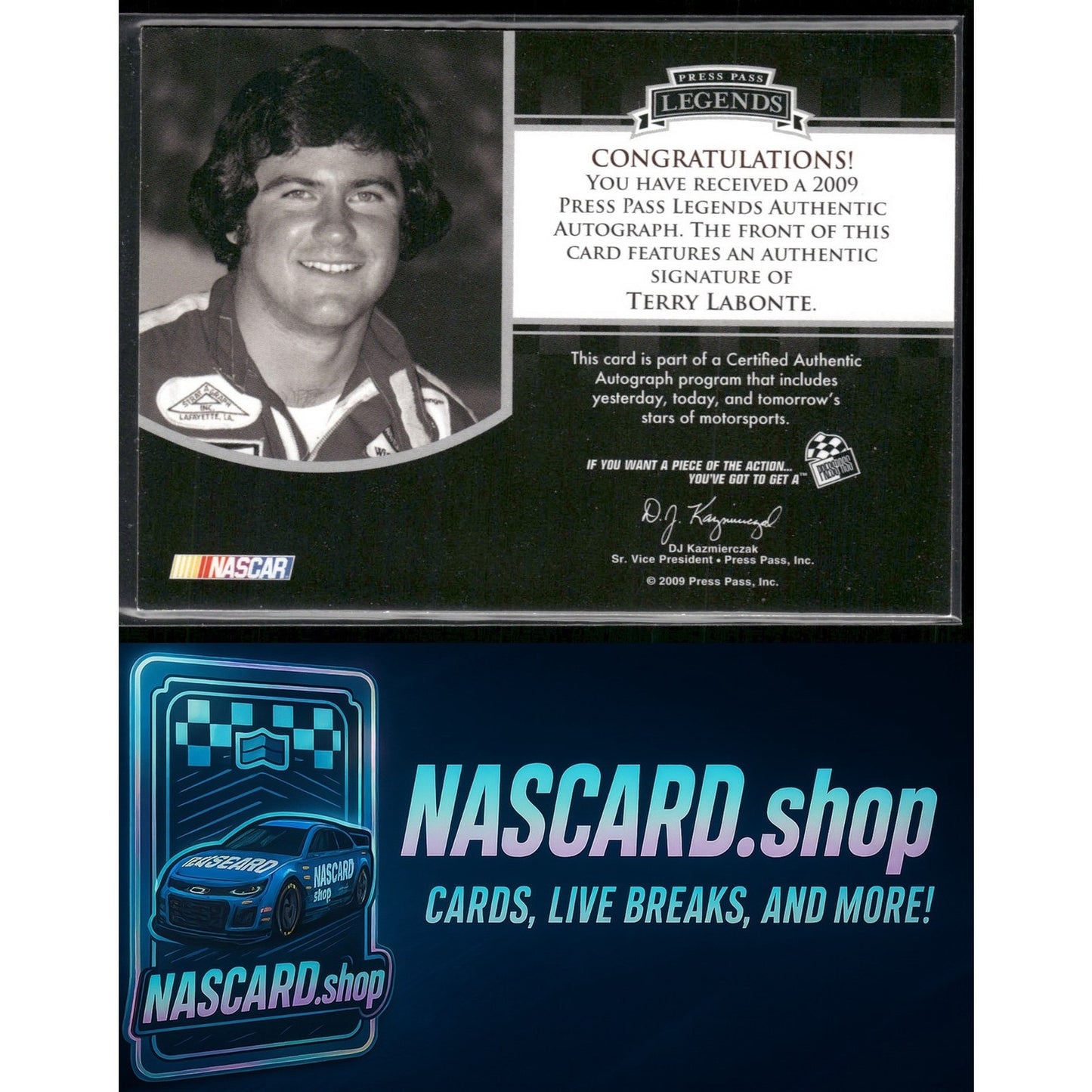 2009 Press Pass Legends Terry Labonte Autographs - NASCARD.shop