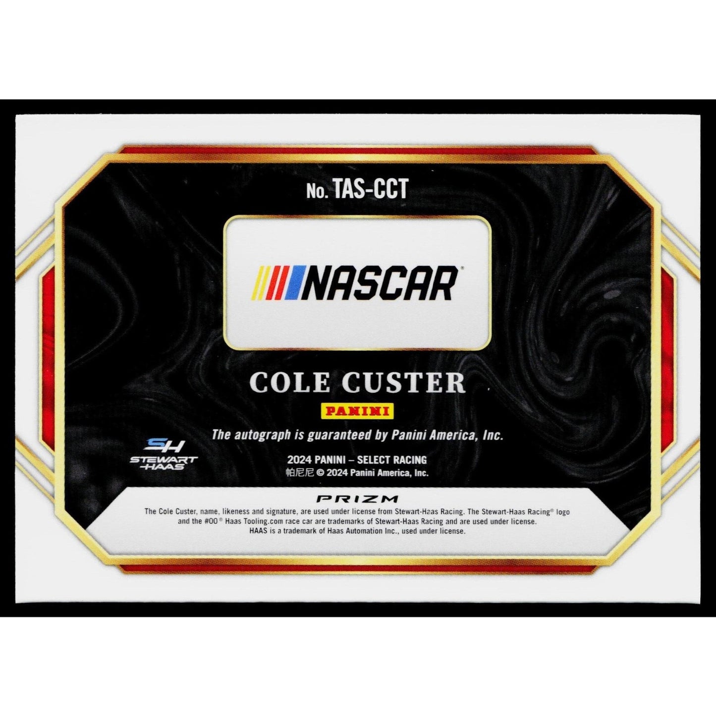 2024 Panini Select #TAS-CCT Cole Custer Trackside Action Signatures