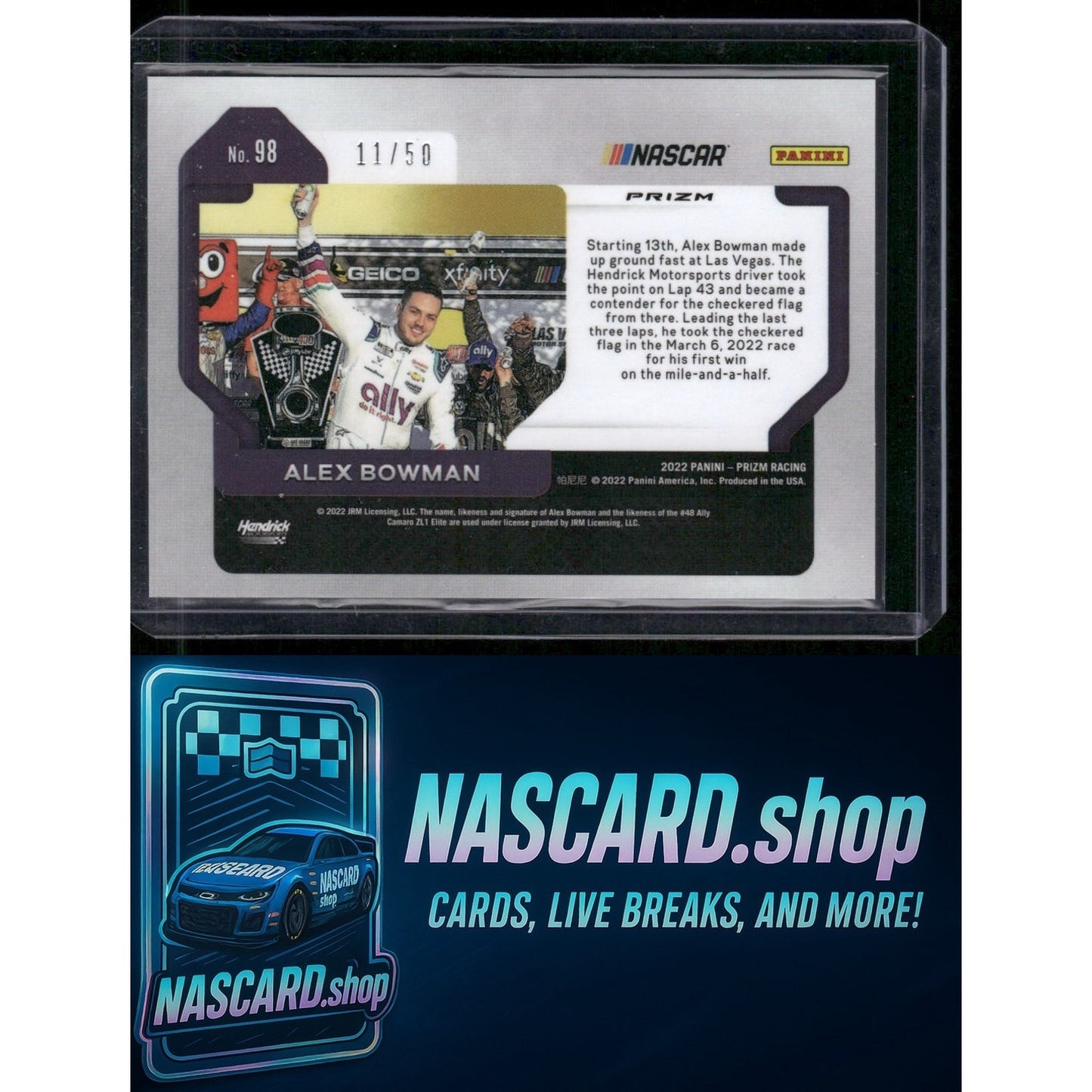 2022 Panini Prizm #98 Alex Bowman Checkered Flag Prizm #/50 - Card Gorilla