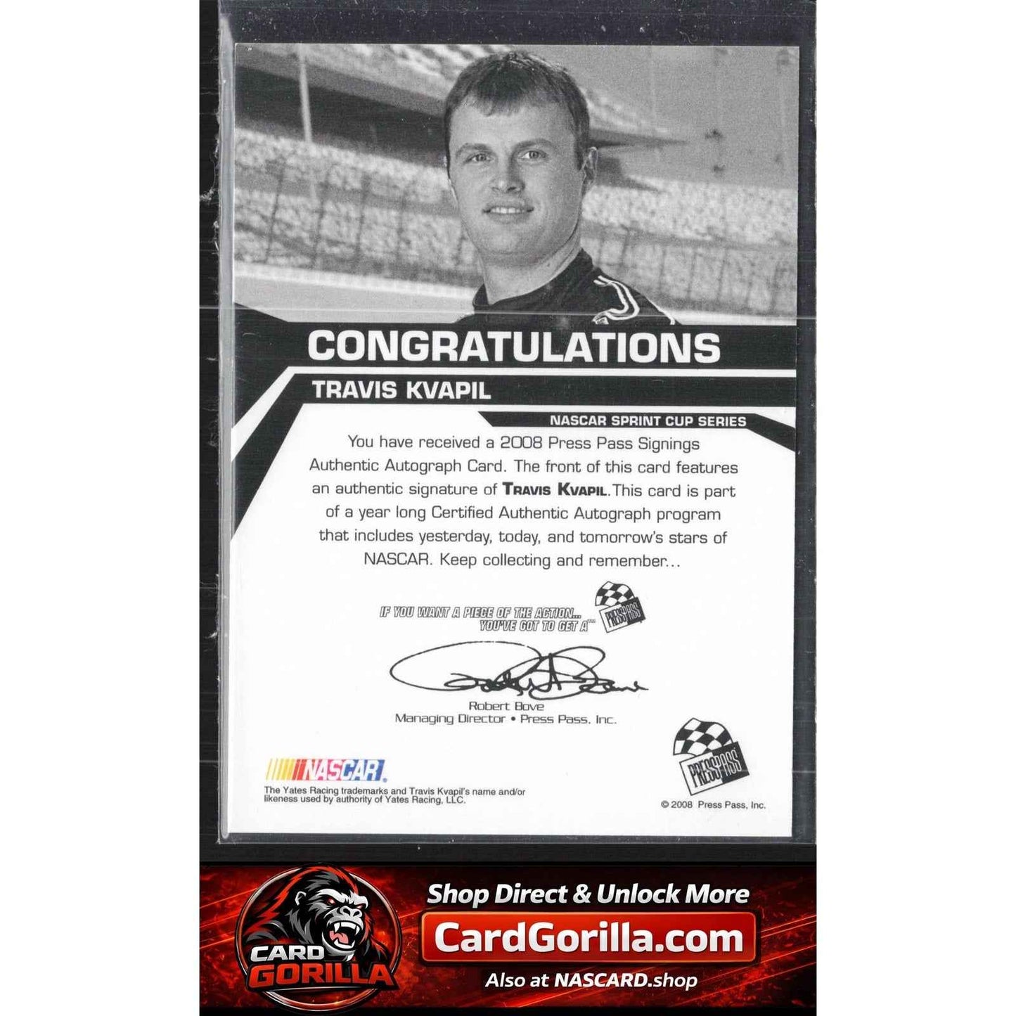 2008 Press Pass #NNO Travis Kvapil Signings