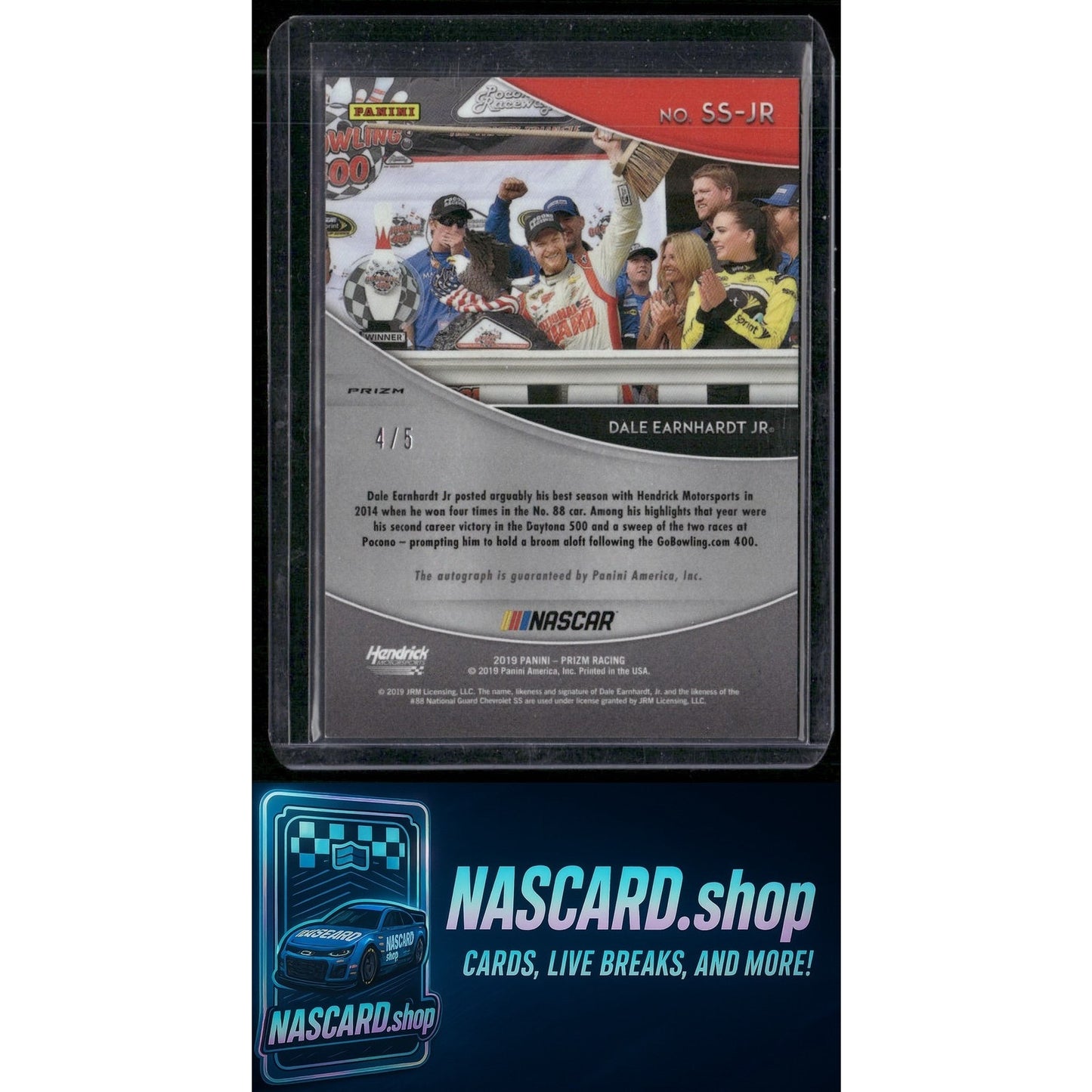 2019 Panini Prizm #SS-JR Dale Earnhardt Jr Scripted Signatures White Prizm #/5 - Card Gorilla