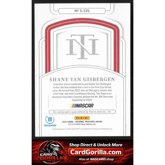 2025 Panini National Treasures #S-SVG Shane Van Gisbergen Signatures #/99