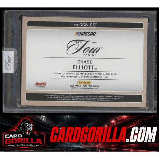 2025 Panini Turn Four #GGS-CET Chase Elliott Get a Grip Signatures #/25