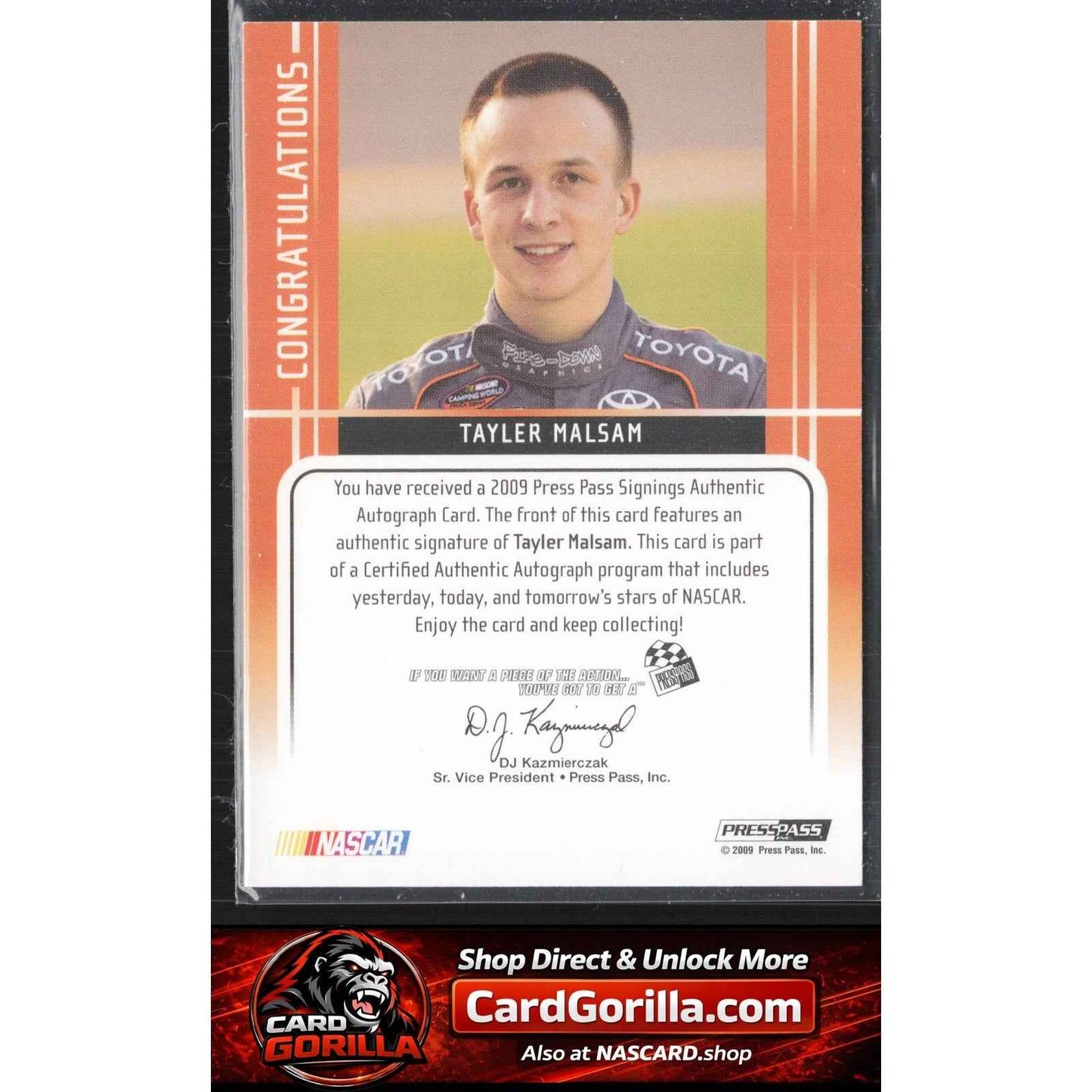 2009 Press Pass #NNO Tayler Malsam Signings Gold