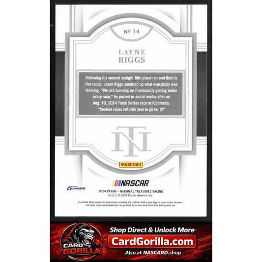 2024 Panini National Treasures #14 Layne Riggs Holo Silver #/25