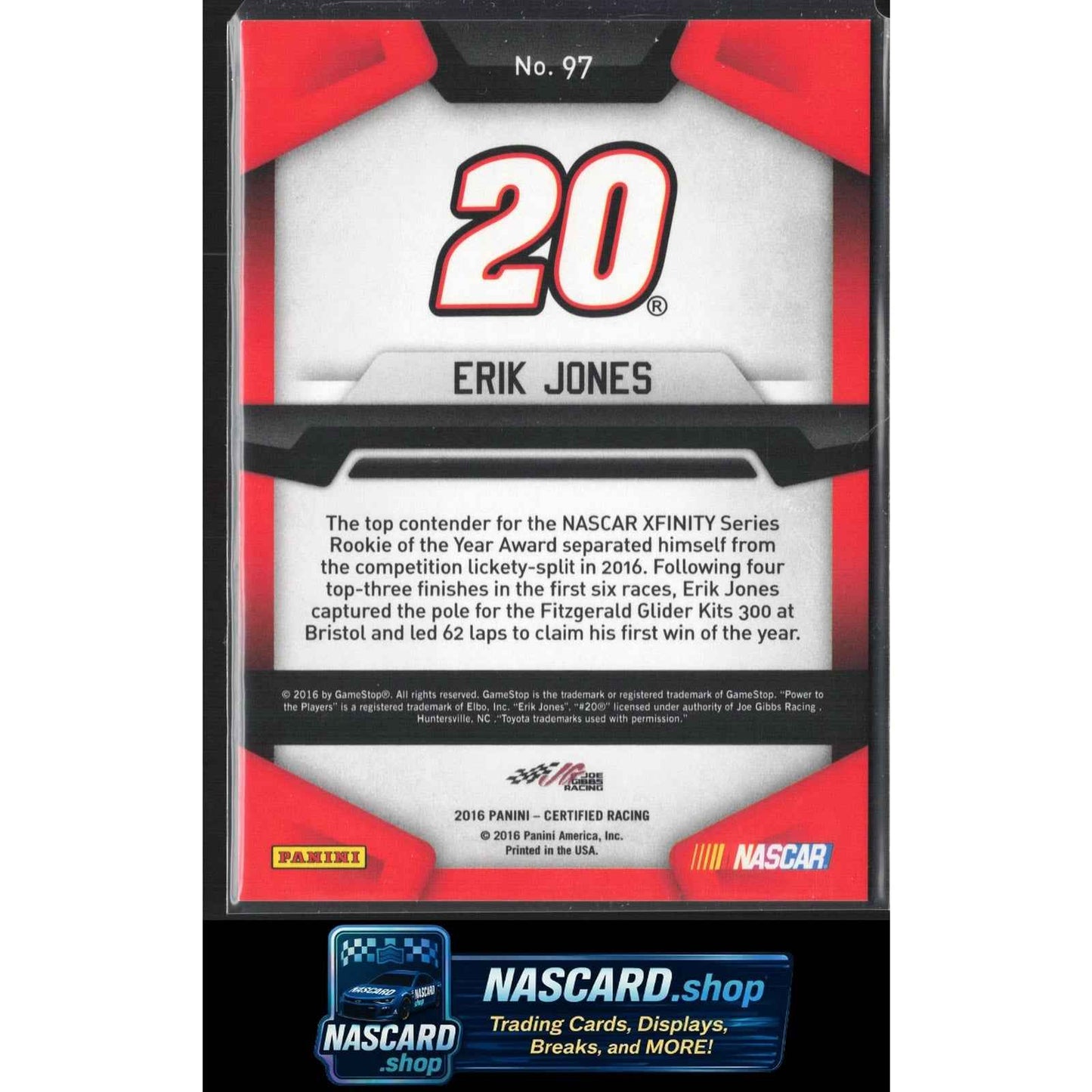 2016 Panini Certified #97 Erik Jones Mirror Red #/75