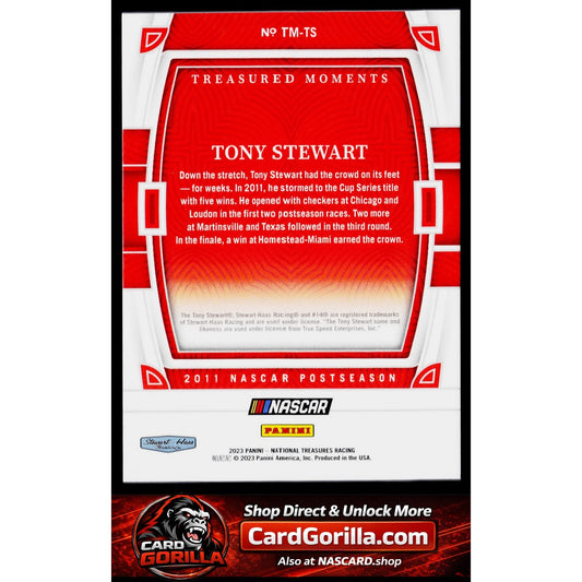 2023 Panini National Treasures #TM-TS Tony Stewart Treasured Moments #/99