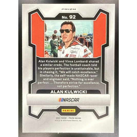 2024 Panini Prizm Alan Kulwicki #92 White Sparkle Prizms