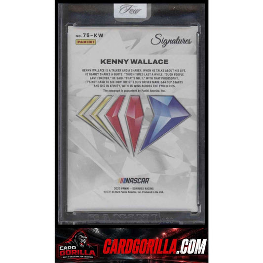 2025 Panini Turn Four #75-KW Kenny Wallace NASCAR 75th Anniversary Signatures