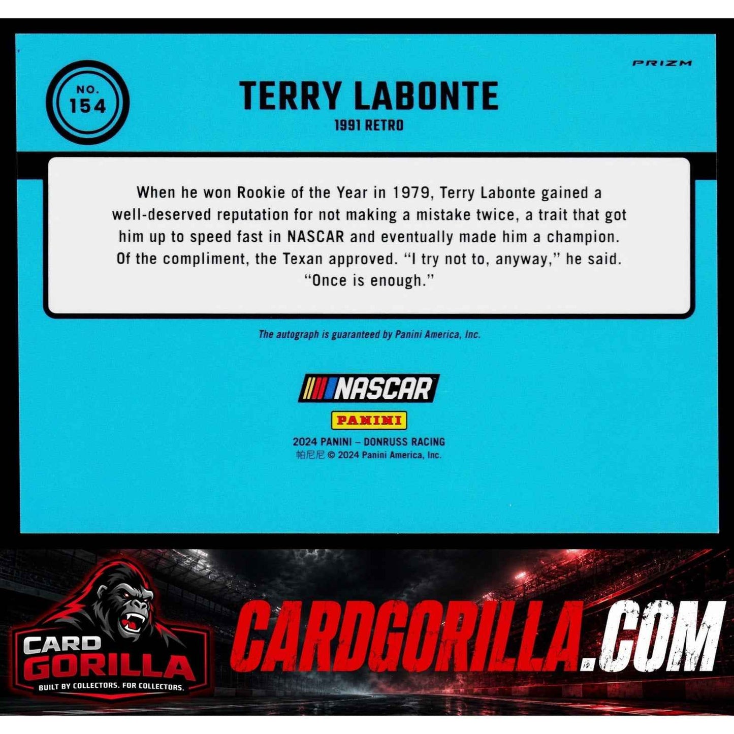 2024 Donruss #154 Terry Labonte Optic Signatures