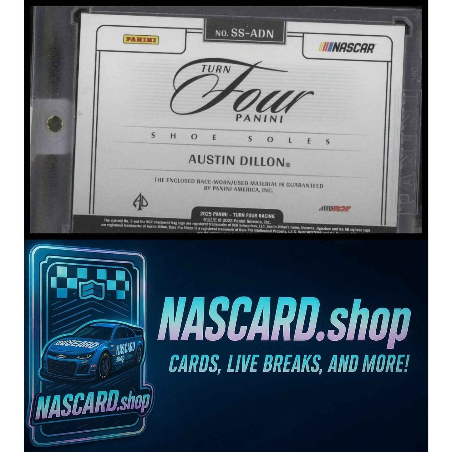 2025 Panini Turn Four #SS-ADN Austin Dillon Shoe Soles Blue #/25