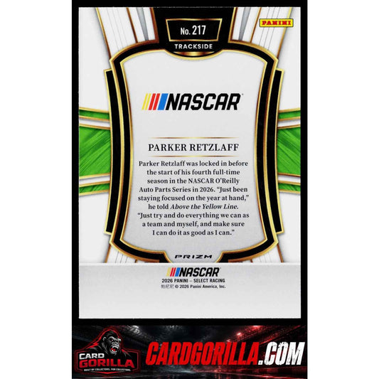 2026 Panini Select #217 Parker Retzlaff Trackside Silver Prizms Case Hit!