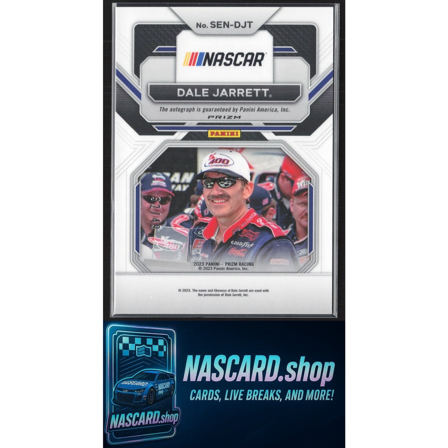 2023 Panini Prizm Dale Jarrett Sensational Signatures Reactive Blue #/49